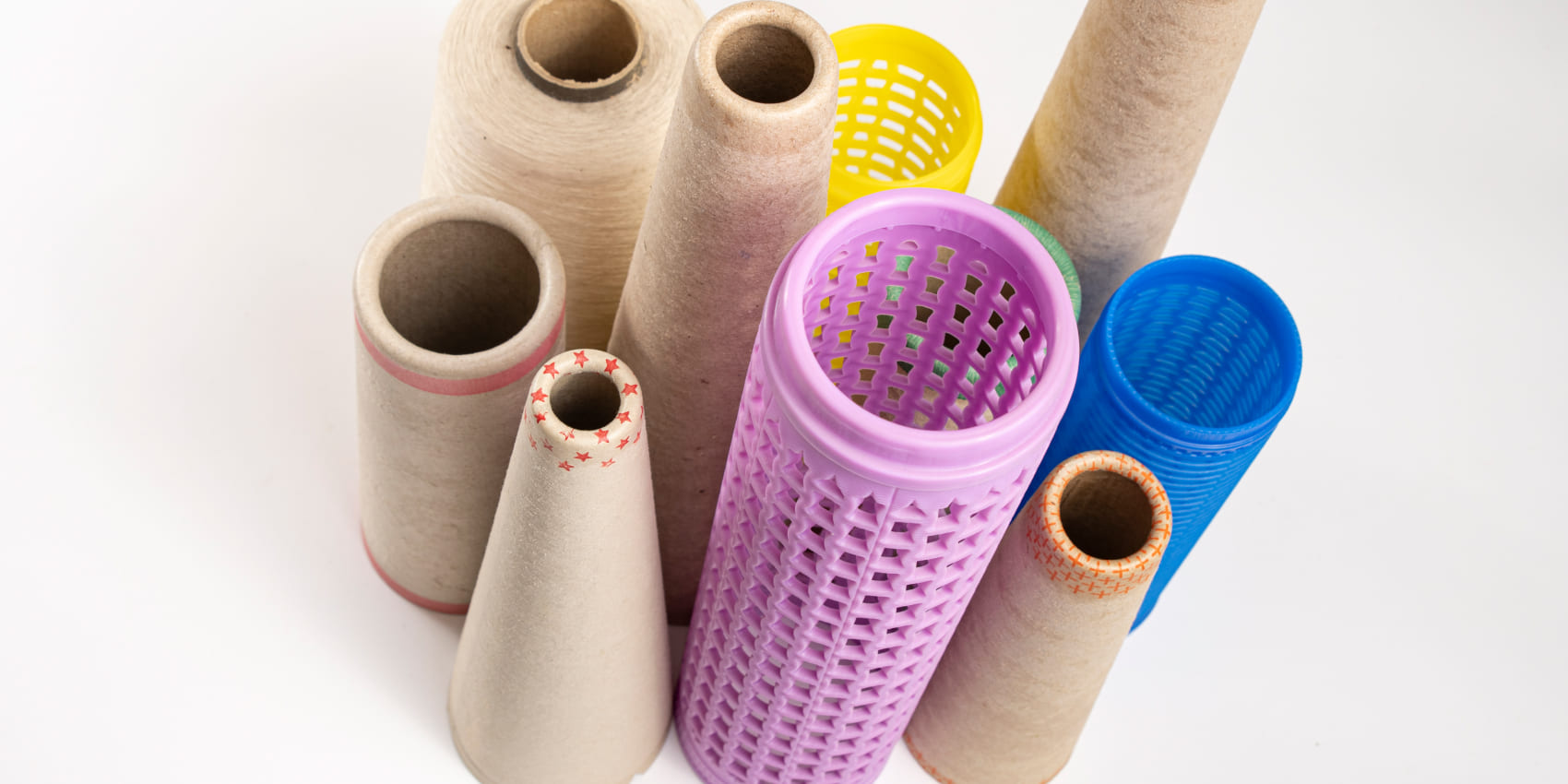 Tubos de plástico para la industria textil